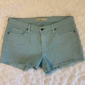 Big Star Vintage Remy Stretch Mid Rise Frayed Shorts Womens Size 30 Light Blue